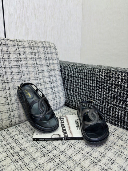 CC Sandals Black Leather 935913