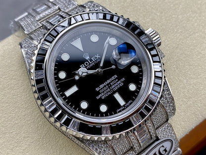 Rolex Submariner Date Black Dial Full Diamond