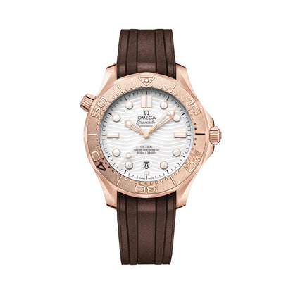 Seamaster Diver 300M Sedna™ Gold 42mm - White on Rubber Strap