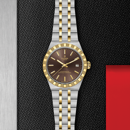 TUDOR Royal Yellow Gold Two-Tone 36mm - Brown on Bracelet