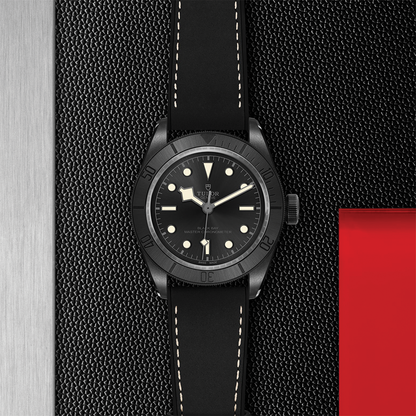 Black Bay Ceramic 41mm - Black on Hybrid Leather/Rubber Strap w/ Extra Fabric Strap