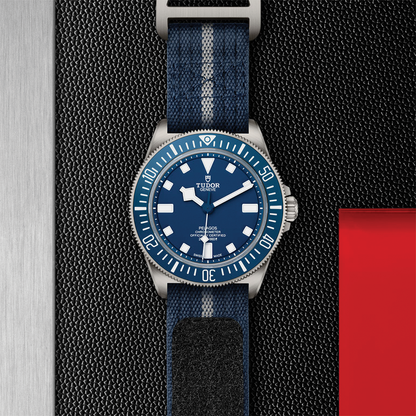 Pelagos FXD Titanium 42mm - Blue on Fabric Strap w/ Extra Rubber Strap