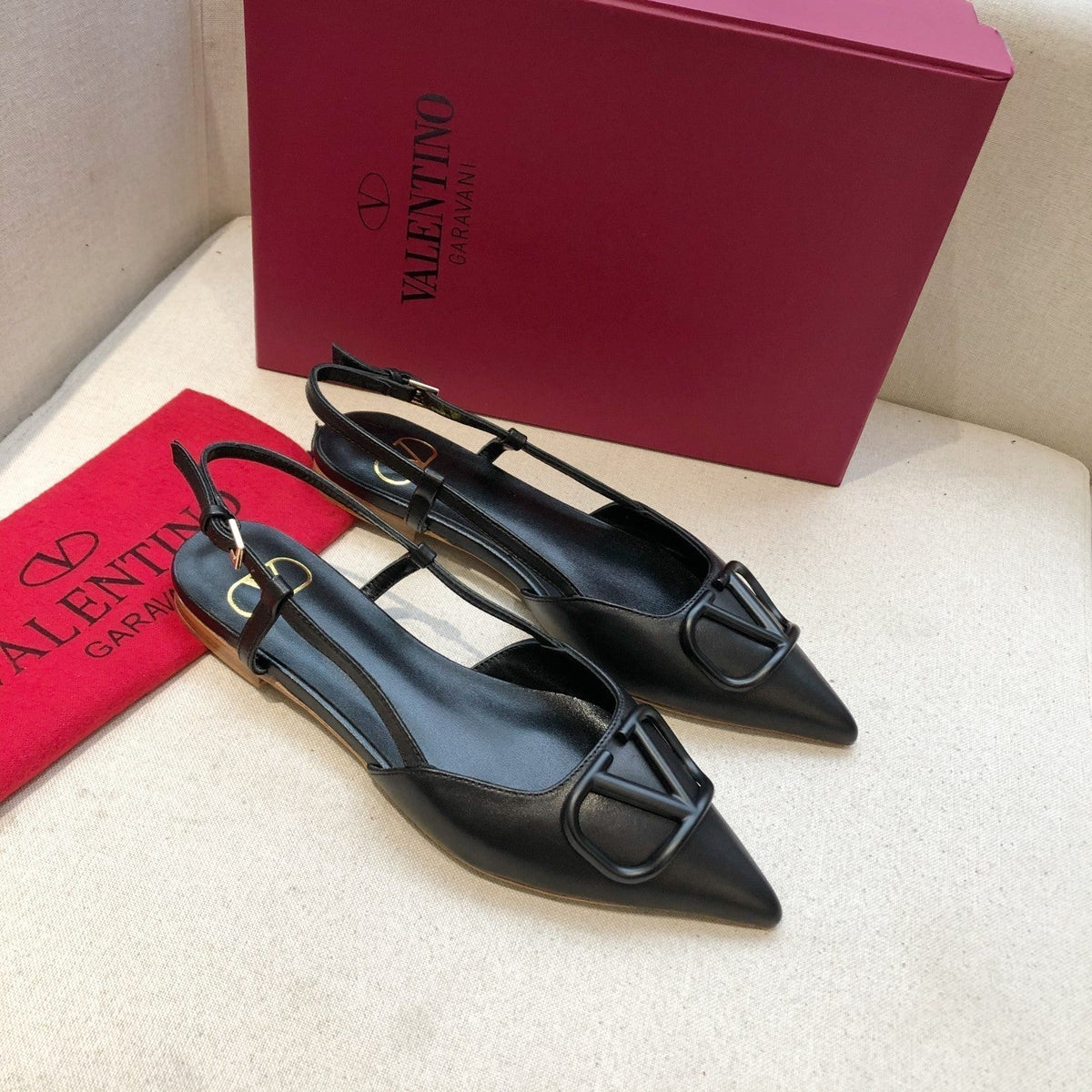 Valentino Slingback Flats Sheepskin