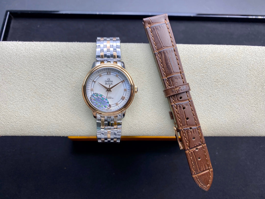 Omega De Ville 32.7mm Silver Pink Gold