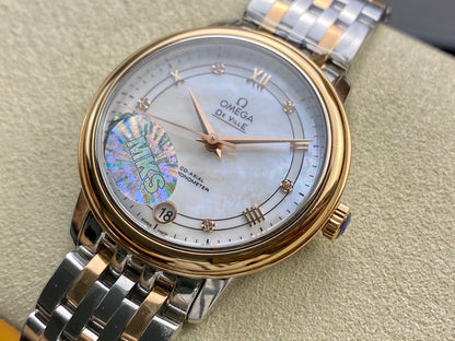 Omega De Ville 32.7mm Silver Pink Gold