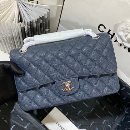 flap bag medium dark blue caviar shw