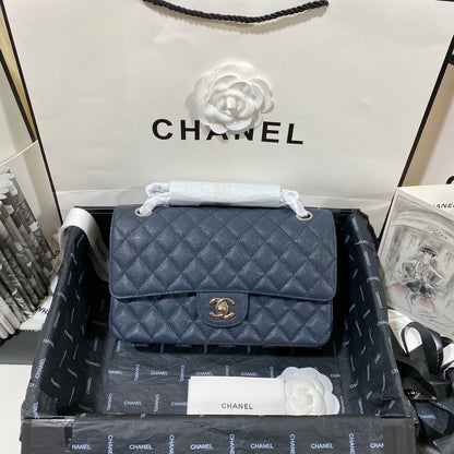 flap bag medium dark blue caviar shw