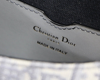 MEDIUM CD BOBBY 22CM GREY OBLIQUE CANVAS GOLD HARDWARE