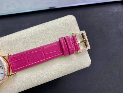 PATEK Calatrava 34.6mm Gold White Dial Leather
