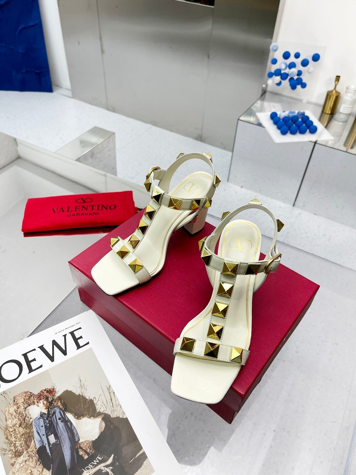 Valentino Roman Stud Sandal 90mm Calfskin 239554