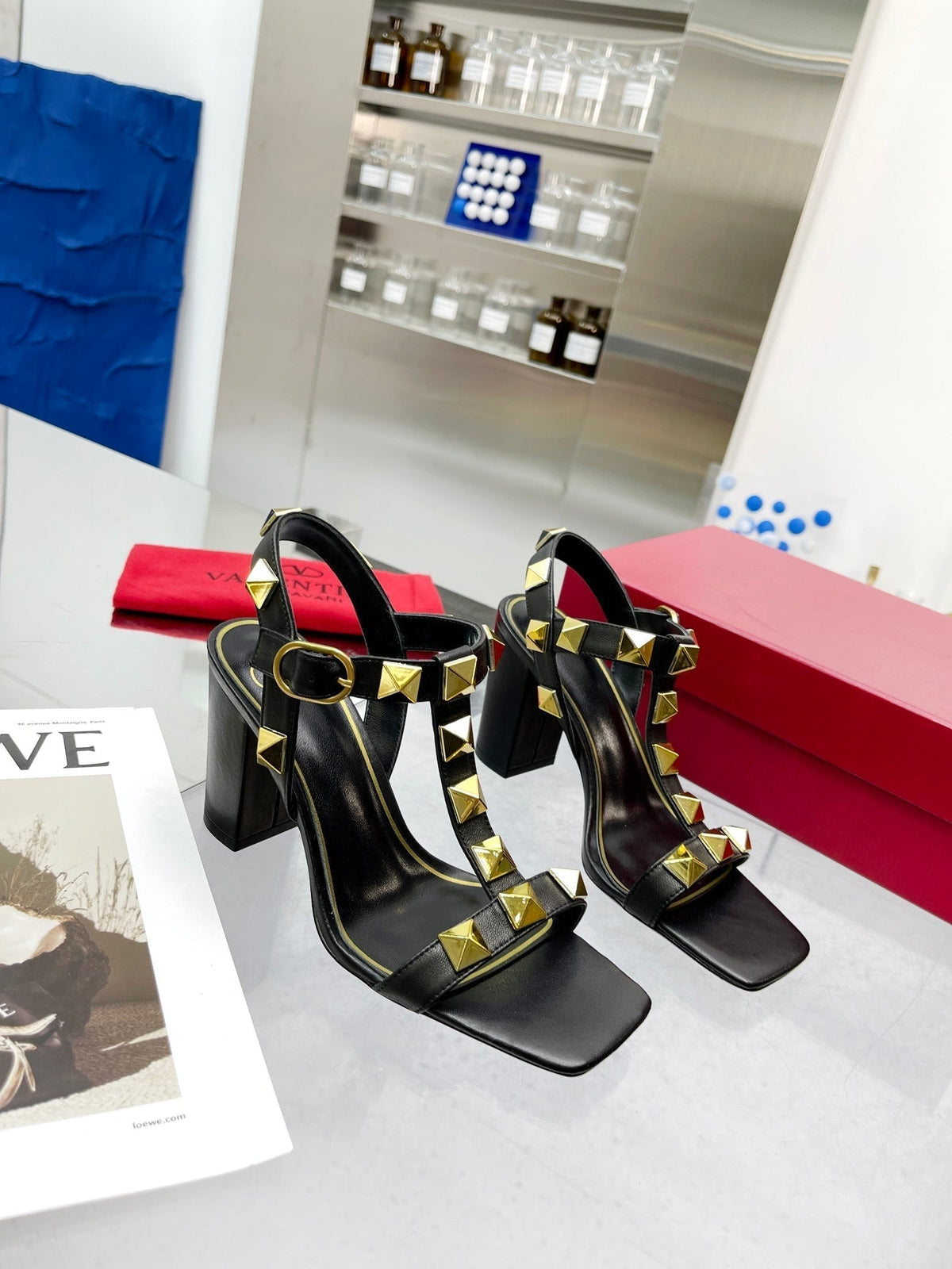 Valentino Roman Stud Sandal 90mm Calfskin 239554