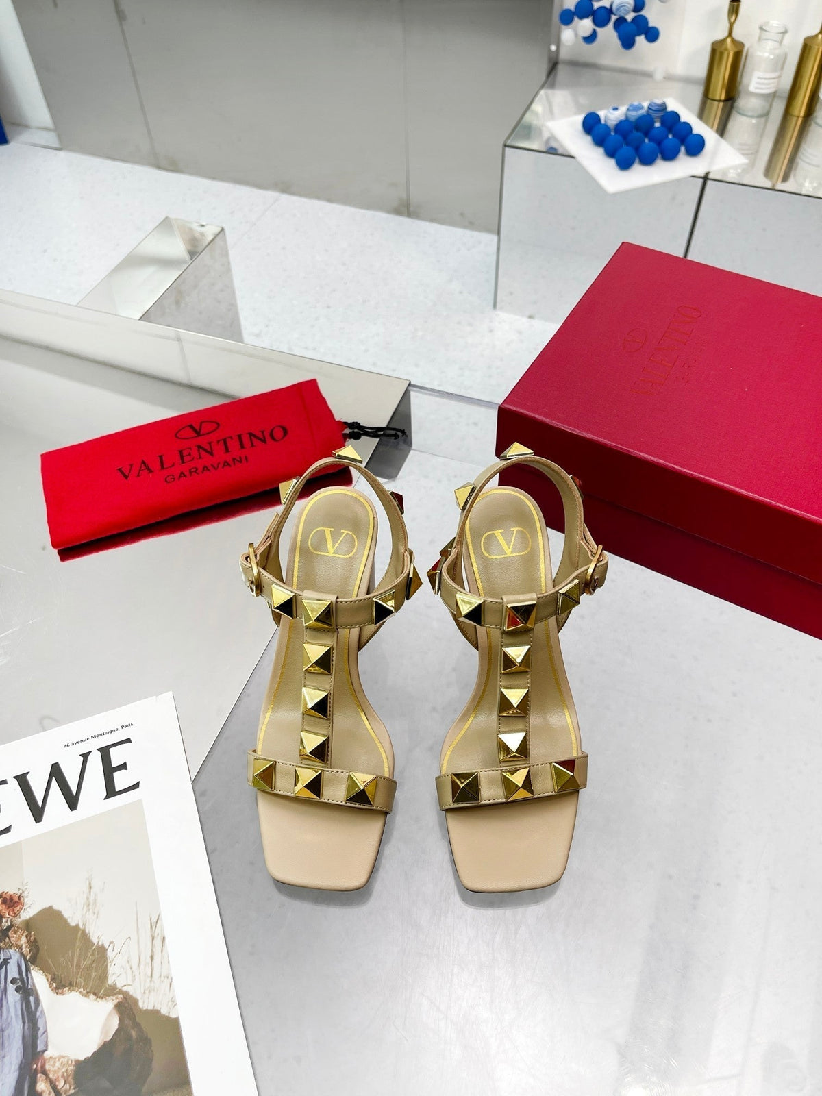 Valentino Roman Stud Sandal 90mm Calfskin 239554