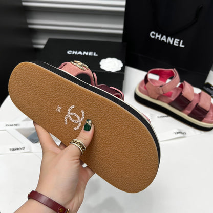 CC 26s Dad Sandal Light Pink Burgundy Leather Suede 867664