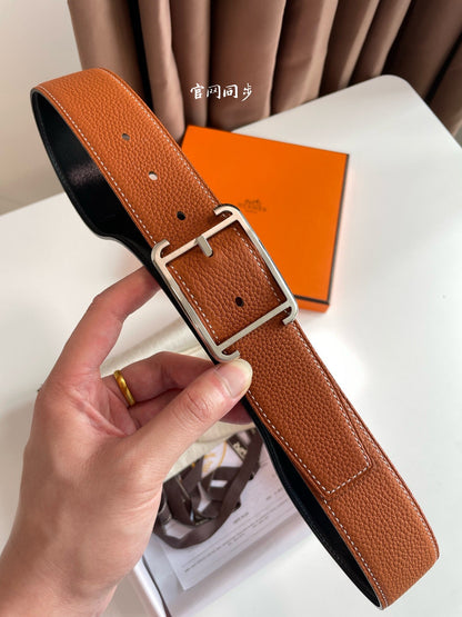 HM Society 38mm Reversible Belt Black Brown Leather 187792