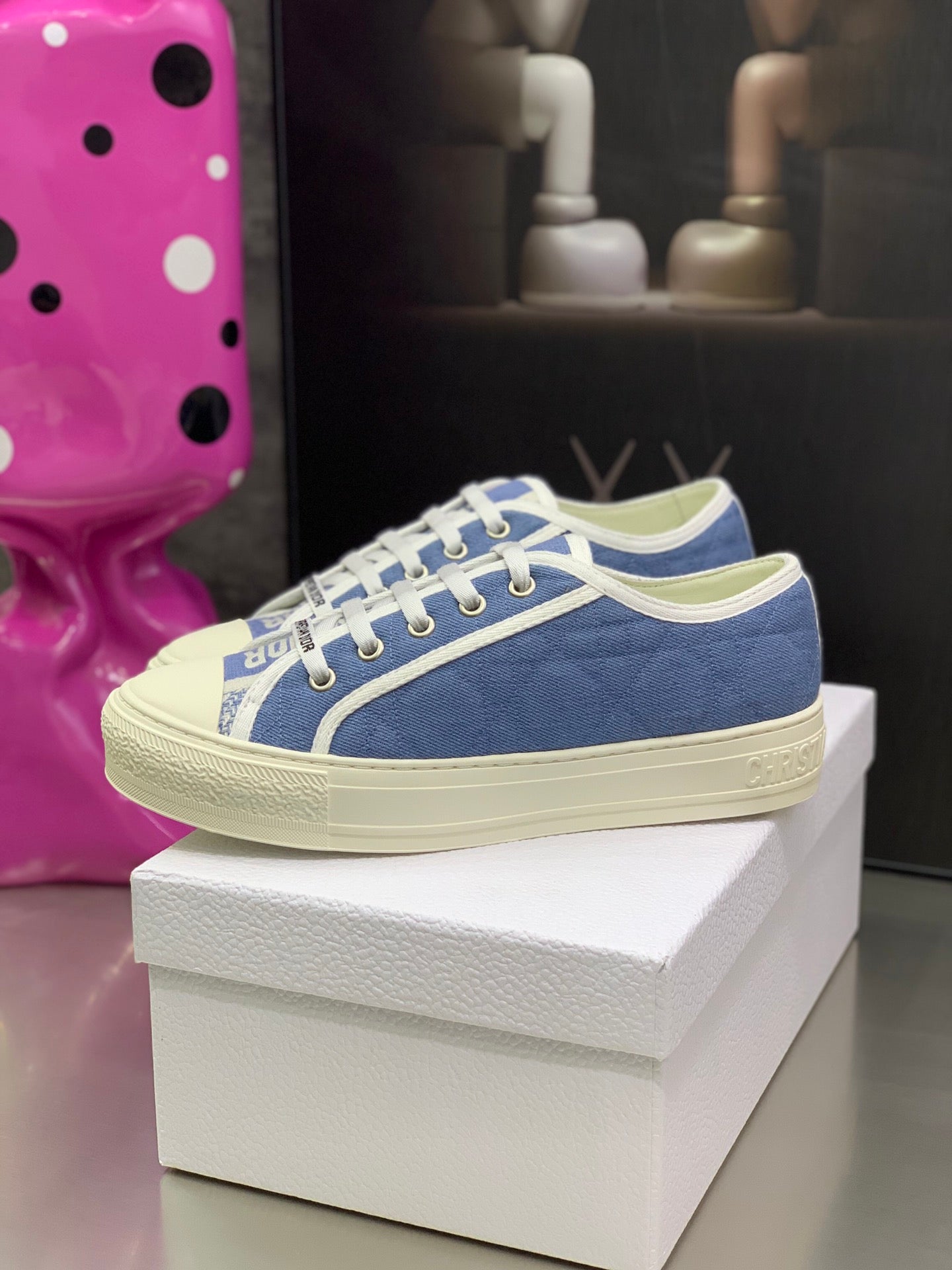 CD 26s Walk'n'Dior Sneaker Blue Cream Cotton 966654