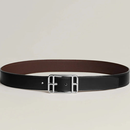 HM Cape Cod 32mm Reversible Belt Black Chocolate Leather 187795