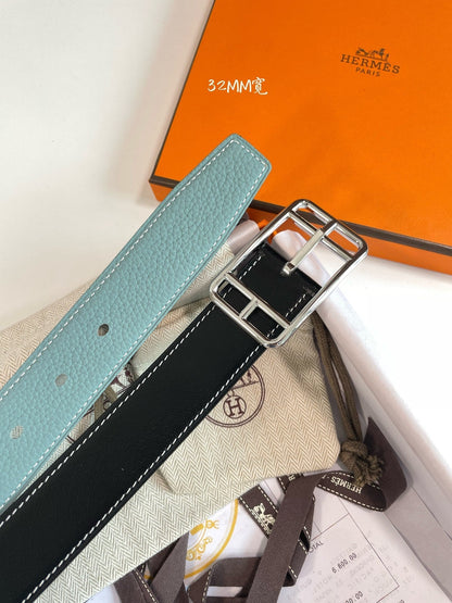HM Cape Cod 32mm Reversible Belt Green Black Leather 187796