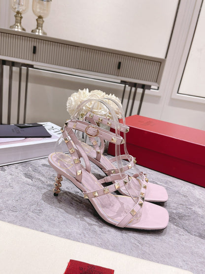 Valentino Rockstud Sandals Heels 60MM Sheepskin