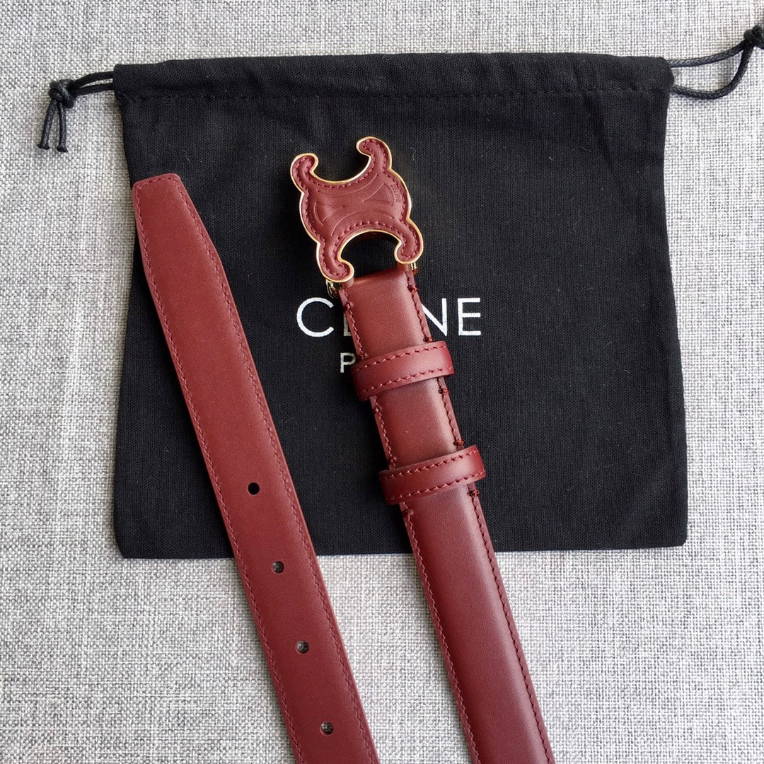 Medium Cuir Triomphe Belt 25mm Wine Calfskin