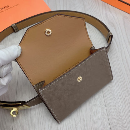 hm kelly belt 18mm with pocket gris alphat calfskin