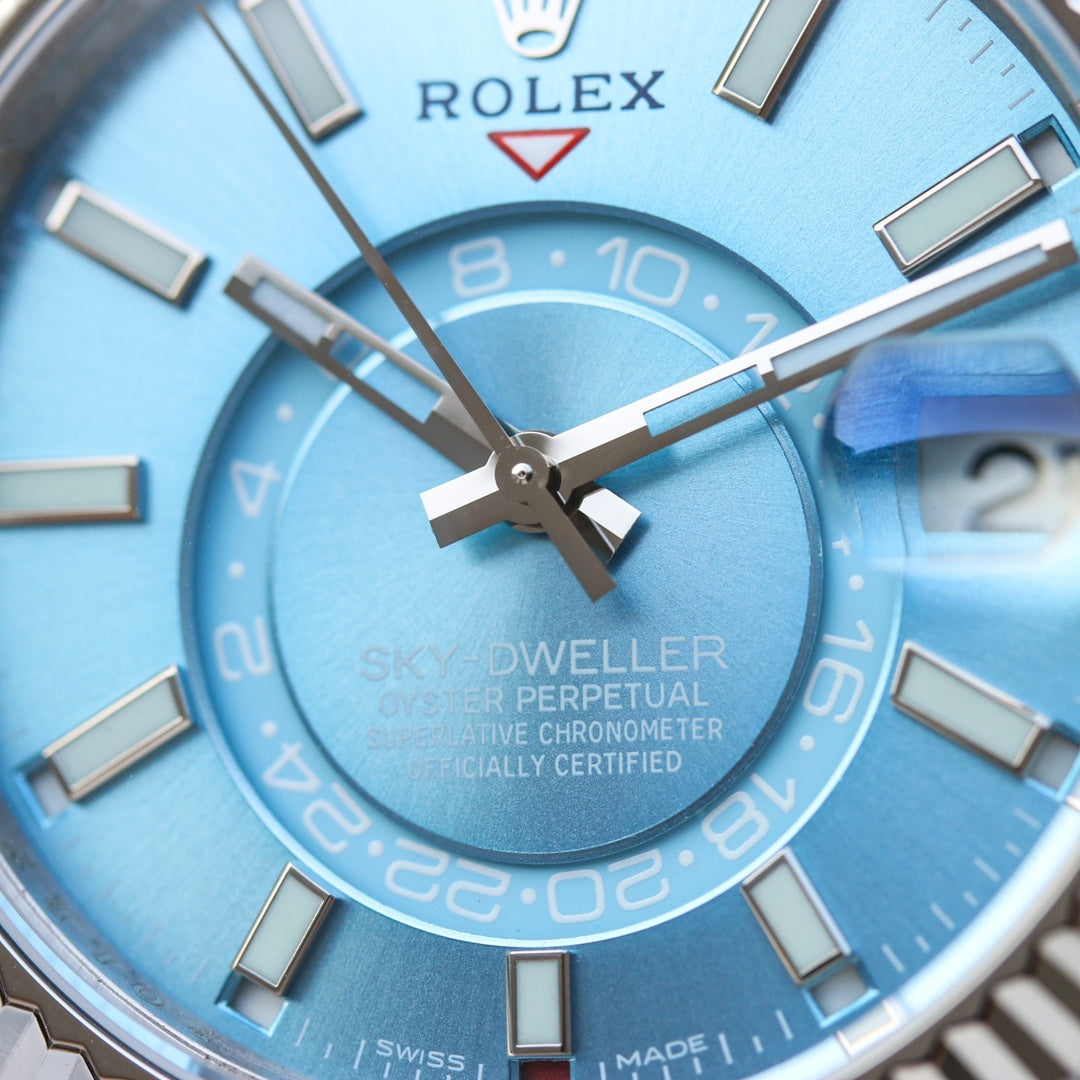 Rolex Sky-Dweller 42mm Silver Blue Green Dial