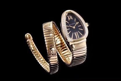 serpenti tubogas 35mm gold diamond bezel