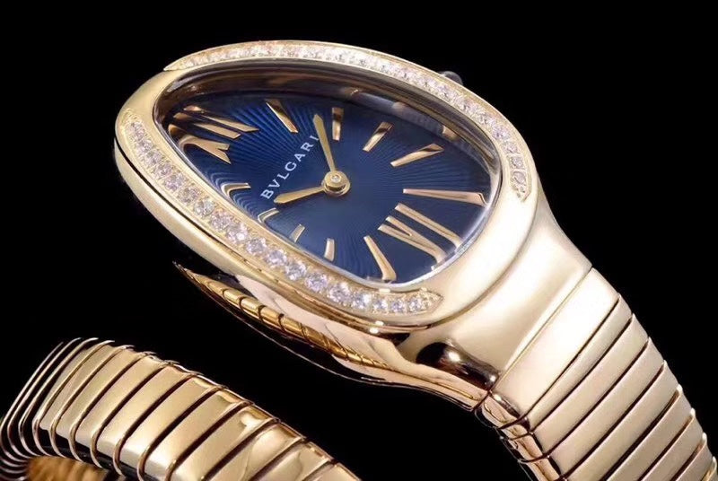 serpenti tubogas 35mm gold diamond bezel
