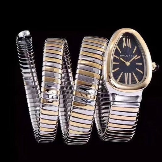 serpenti tubogas 35mm gold silver double spiral