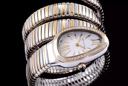 serpenti tubogas 35mm gold silver double spiral