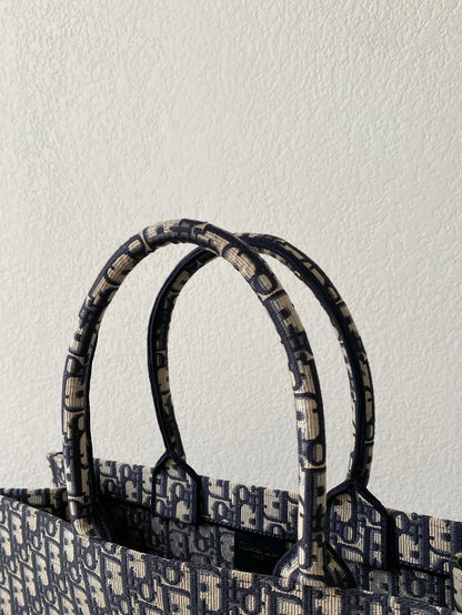 cd large book tote 42cm oblique embroidery calfskin
