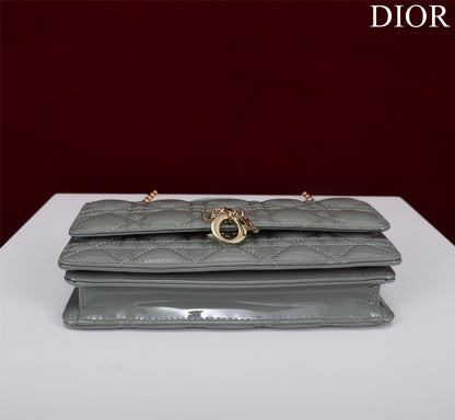 my cd mini 21 rock gray petent calfskin