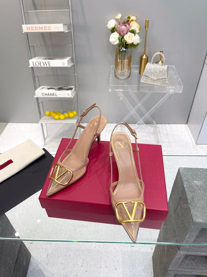 VT Vlogo Slingback Nude PVC Sheepskin