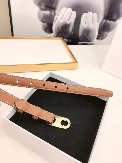 CL Gold 18mm Triomphe Enamel Saddle Brown Cowhide 608385