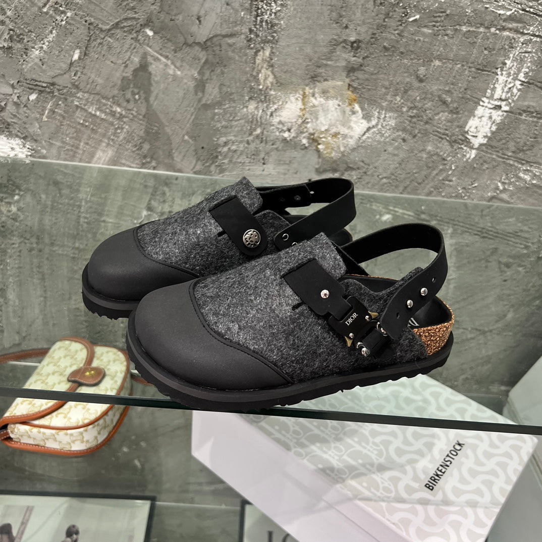 CD x Birkenstock Tokio Mule Grey Black Felt Coth