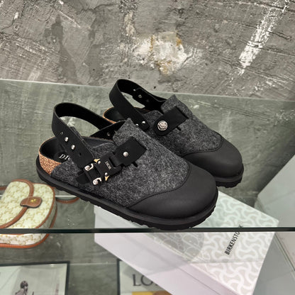 CD x Birkenstock Tokio Mule Grey Black Felt Coth