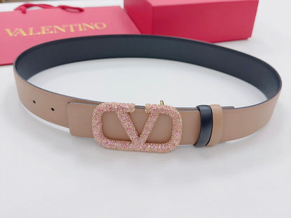Garavani Reversible VLogo Signature Belt 40mm Beige Black Leather 200694