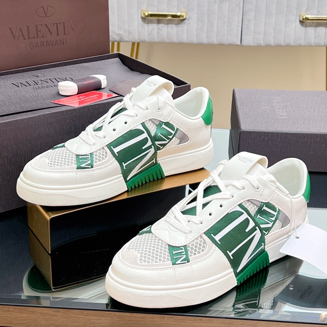 VT 2025 Sneakers White Green Mesh Calfskin Fabric 546972