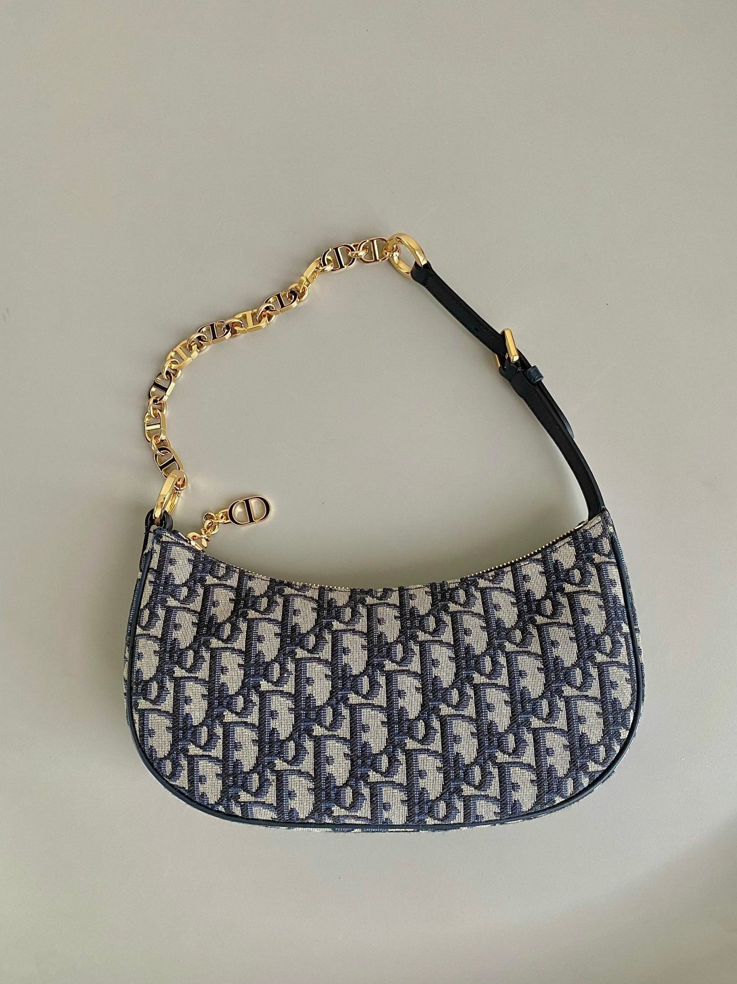 CD lounge underarm bag 26 blue classic floral fabric
