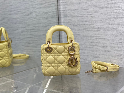 micro lady 12 yellow lambskin ghw