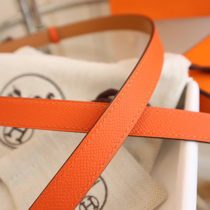 hm kelly belt 18mm orange epsom leather
