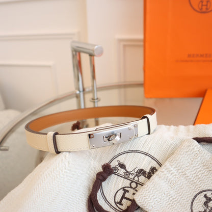 hm kelly belt 18mm white epsom leather