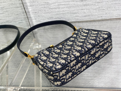 CD Hobo Avenue Bag 21 Dark Blue Black Leather Cotton