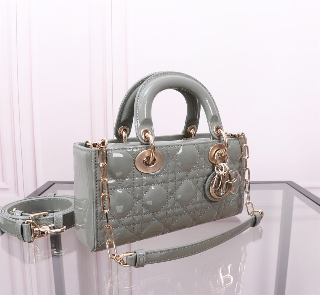 SMALL LADY D-JOY 22 ROCK GRAY LAMBSKIN