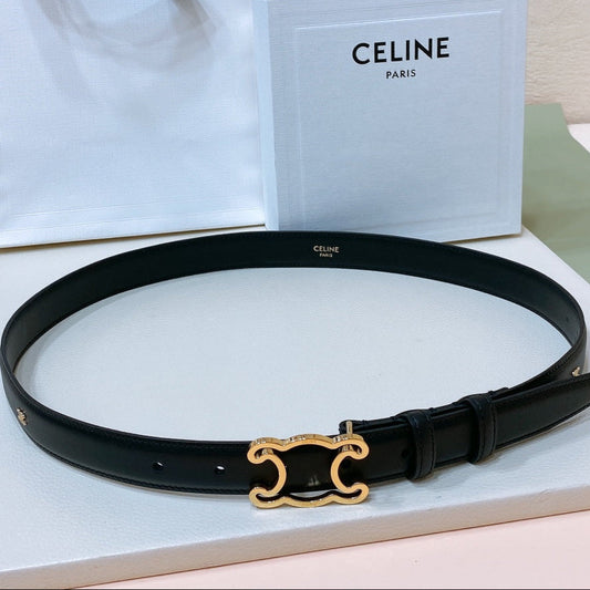 CEL 25mm Frame Triomphe Belt Black Cowhide 176680