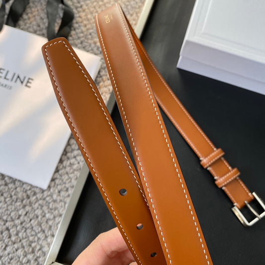 BELT 25MM IN BROWN REVERSIBLE ITALIAN CALFSKIN WITH VINTAGE SILVER BRASS BUCKLE