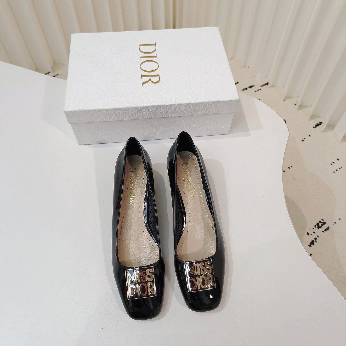 Miss Dior Pump 40mm In Glossy Black Cowhide 111368