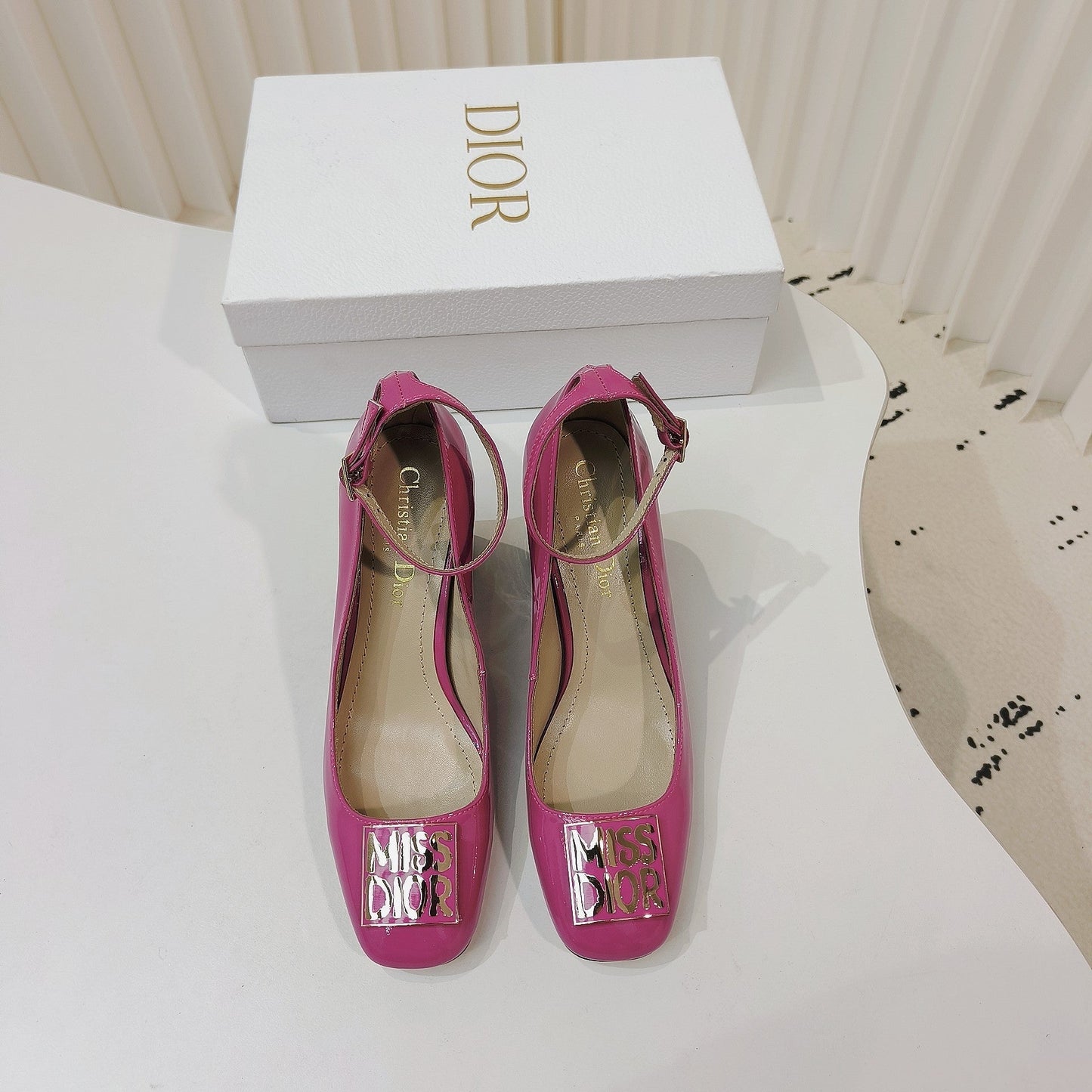 CD Miss Dior Pump 85mm In Deep Pink Cowhide 111337
