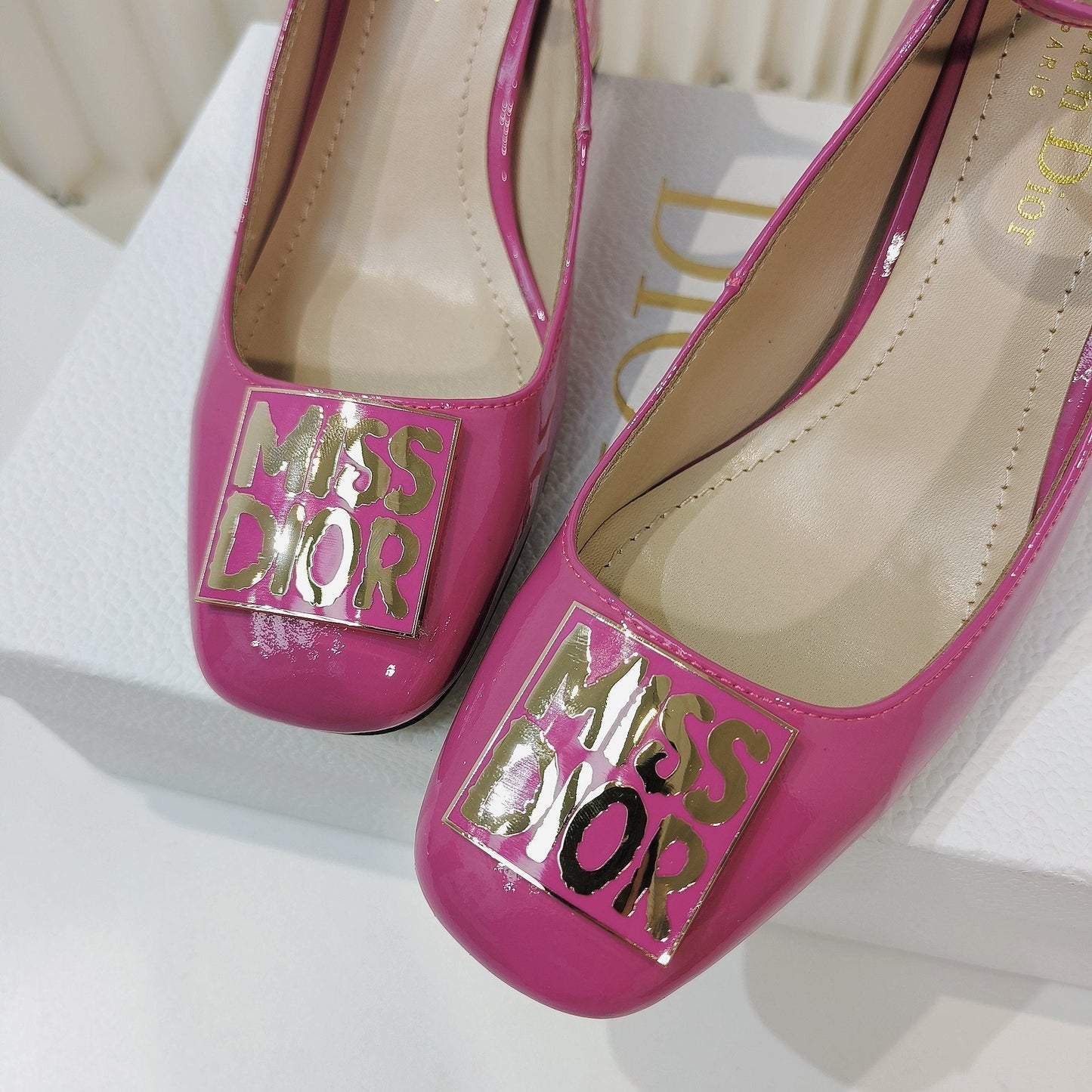 CD Miss Dior Pump 85mm In Deep Pink Cowhide 111337
