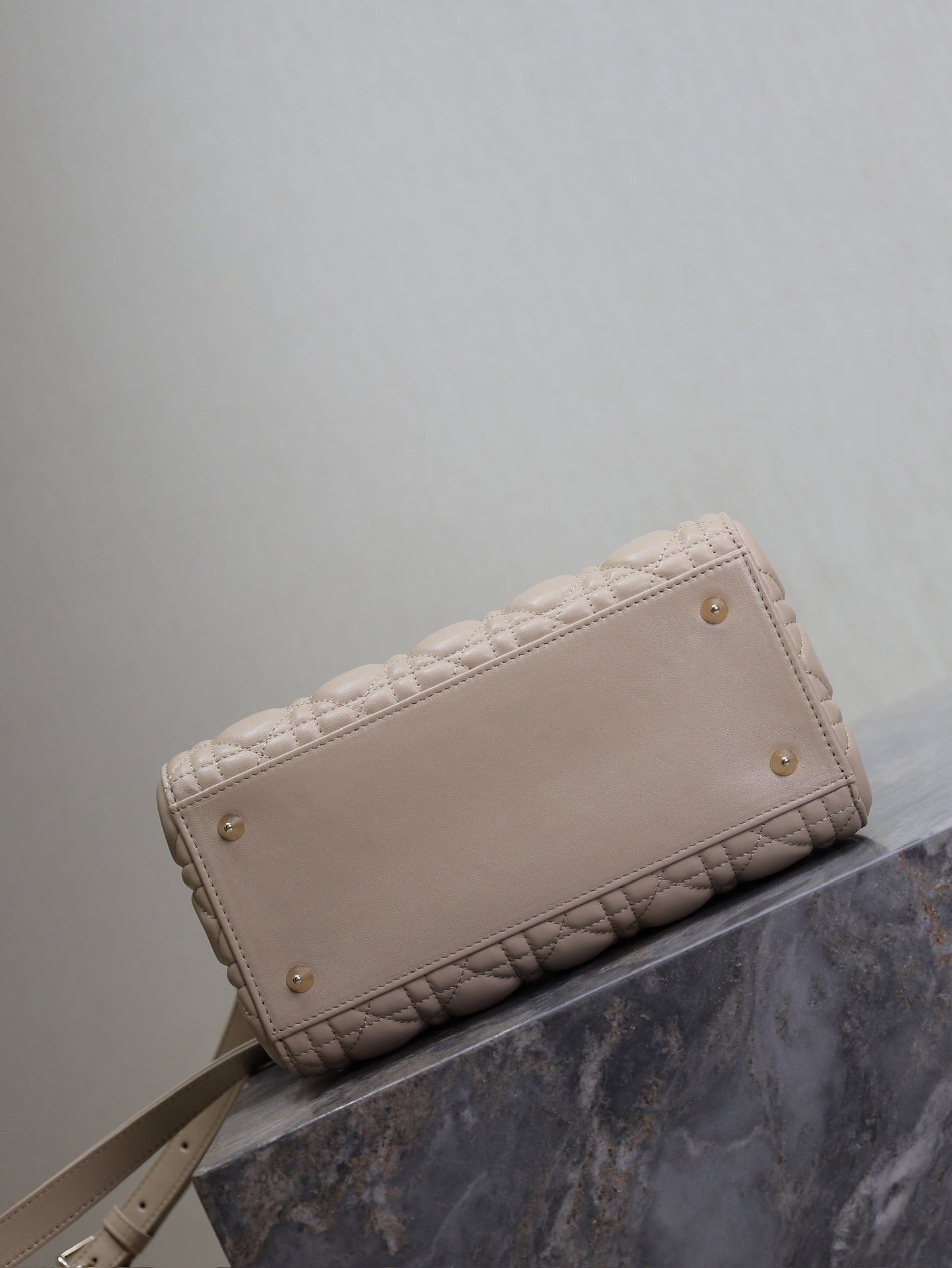 Lady Bag 20cm Beige White Lambskin