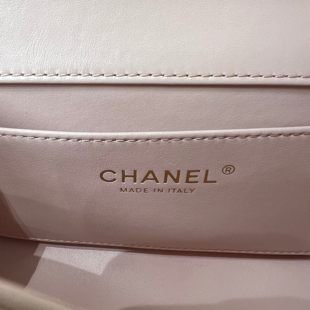 CC 25S Woc Pink Calfskin Gold Hardware